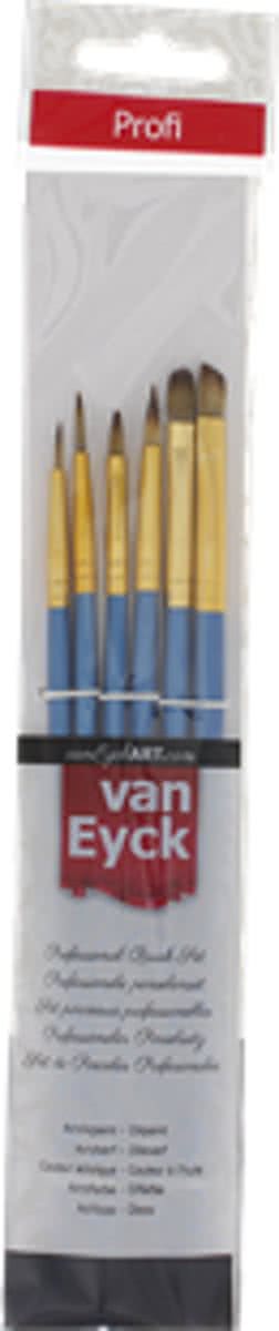 6 Delige Professionele Van Eyck Penselenset voor Acrylverf & Olieverf | Penselen 6 stuks | Schilderen / Knutselen  Verven | Hobbypenselen | Kwast